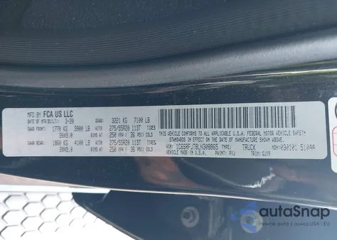 2020 Ram 1500 Laramie 4X4 5'7 Box from USA, damaged, VIN 1C6SRFJT8LN308865